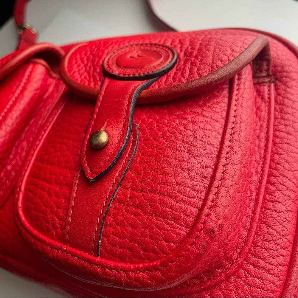 Dooney and Bourke awl Leather Explorer Double Pocket Crossbody Bag Red - Picture 7 of 16
